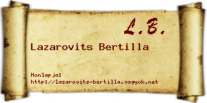 Lazarovits Bertilla névjegykártya